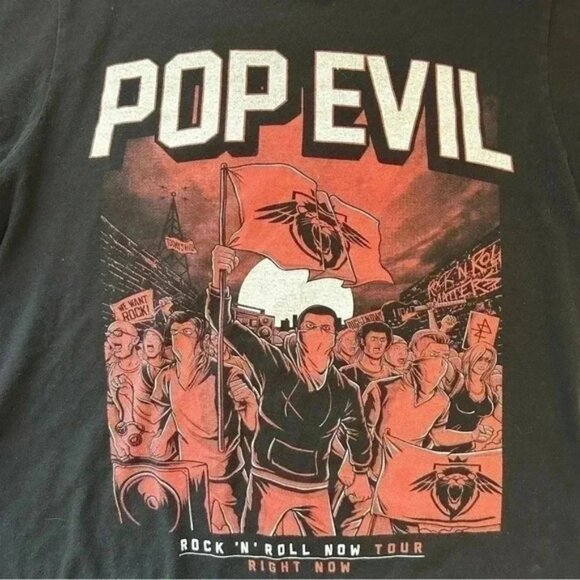 Pop Evil Shirt Mens Graphic Print Band Tee Concert Tour T-Shirt Black Medium - Picture 14 of 14